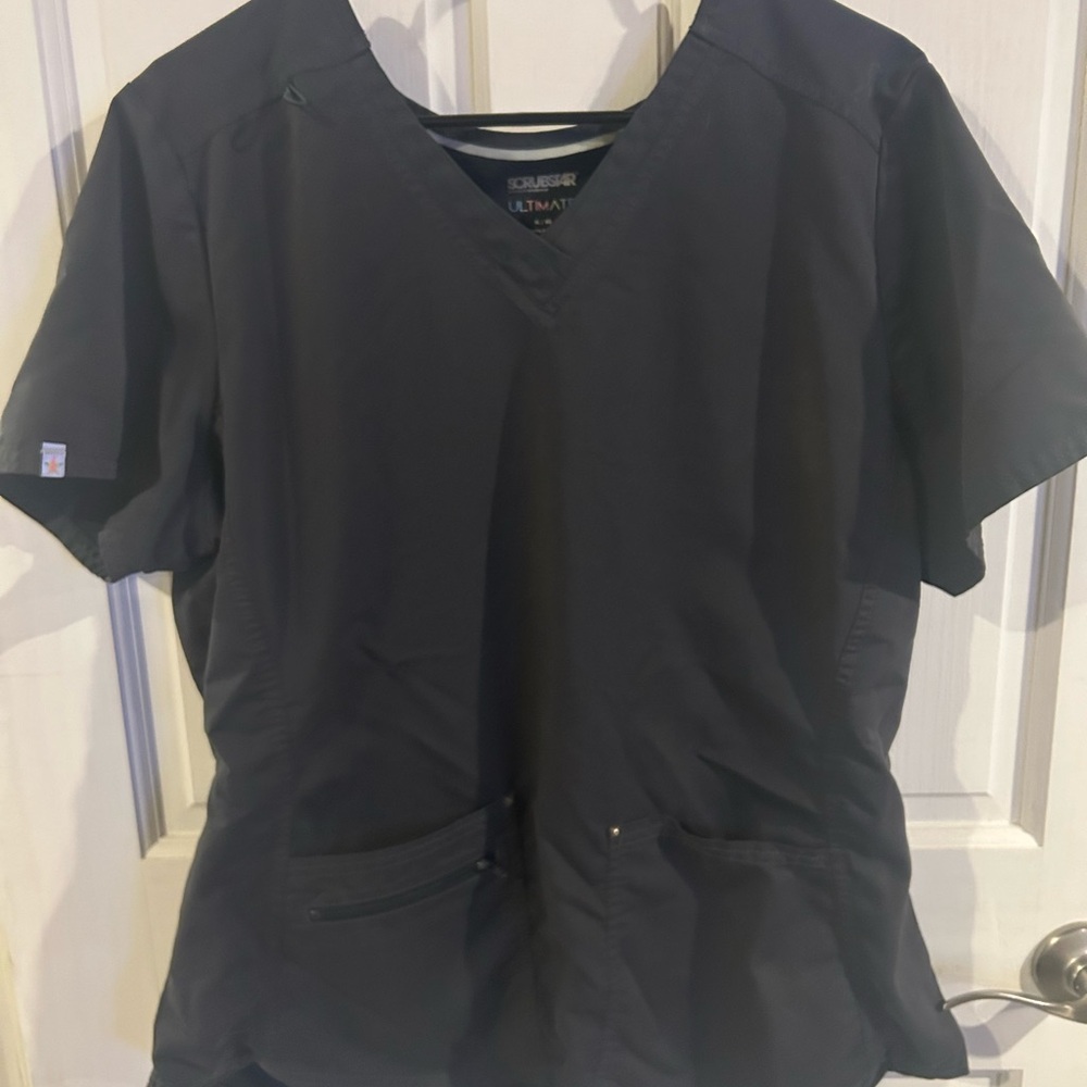 FULL SET Grey Women's V-Neck Scrubs w/ jacket